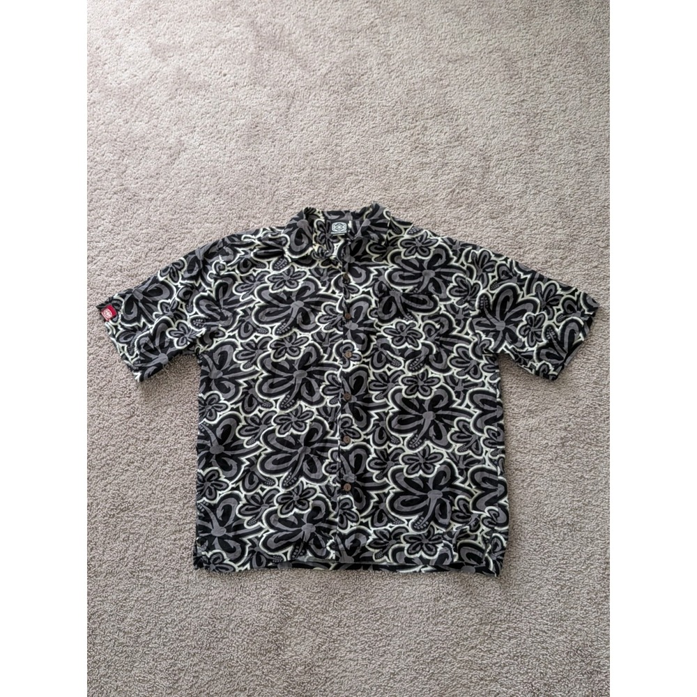 Vintage Maui Built Shirt Mens 2XL Floral Hawaiian 50s Style Loop Collar 90s
